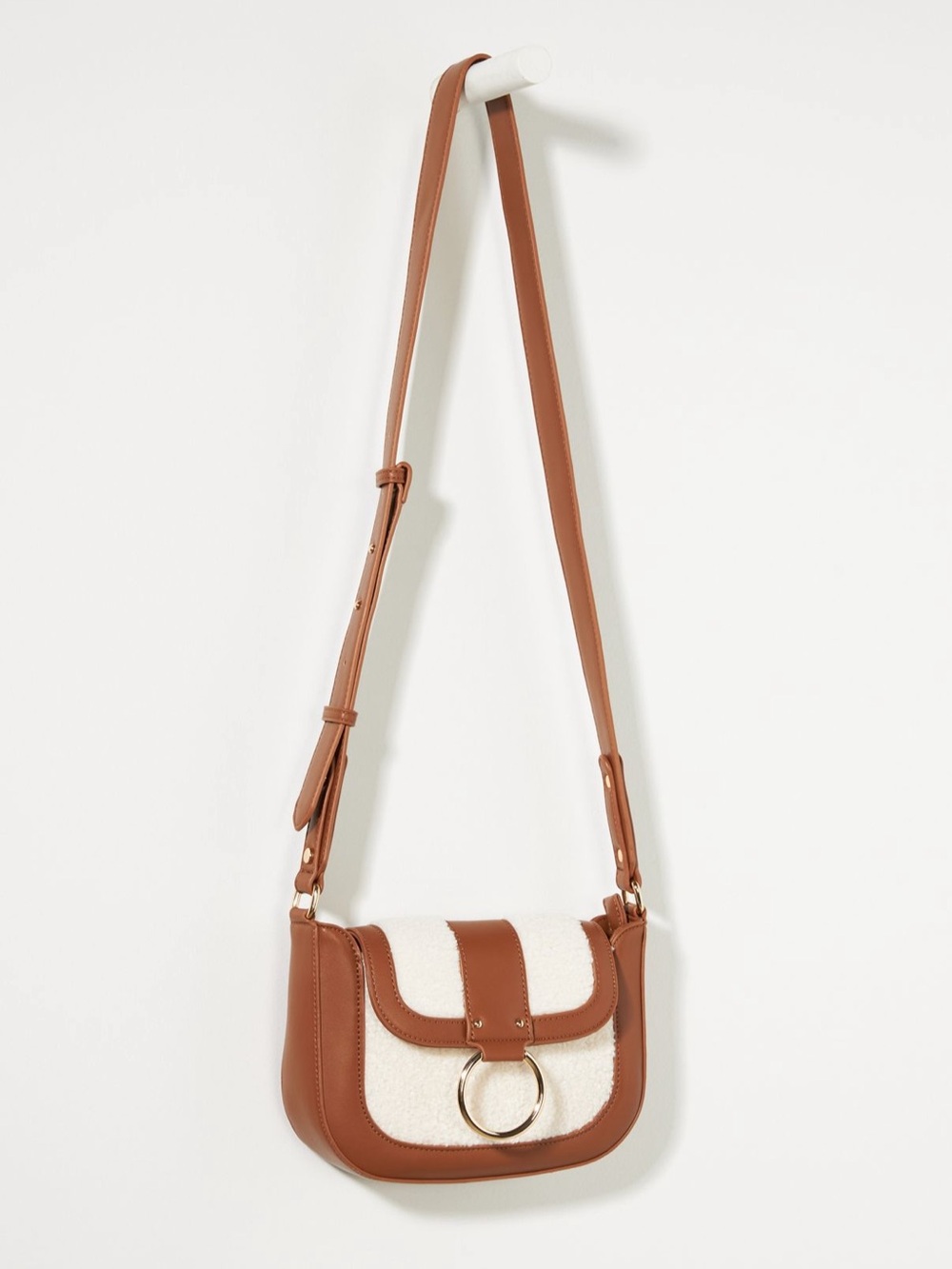 Anthropologie Sherpa-Trimmed crossbody bag